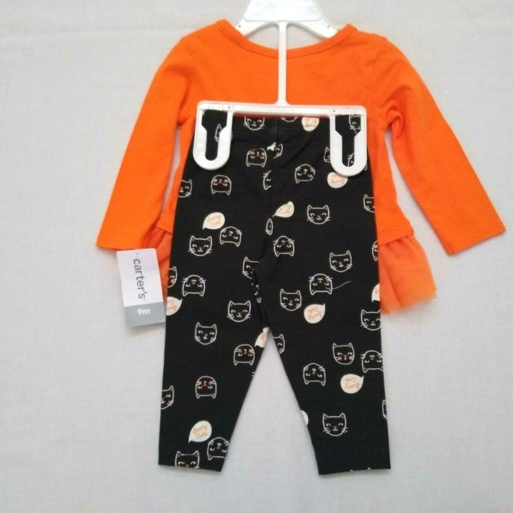 Carter's Halloween Black Cat Scary‎ Cute Top 9 mos - Picture 5 of 6